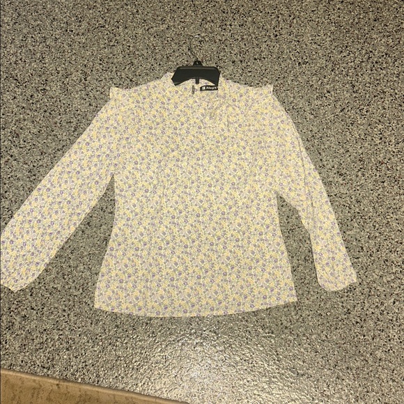 Allegra K Purple Floral Blouse XS - Picture 1 of 3